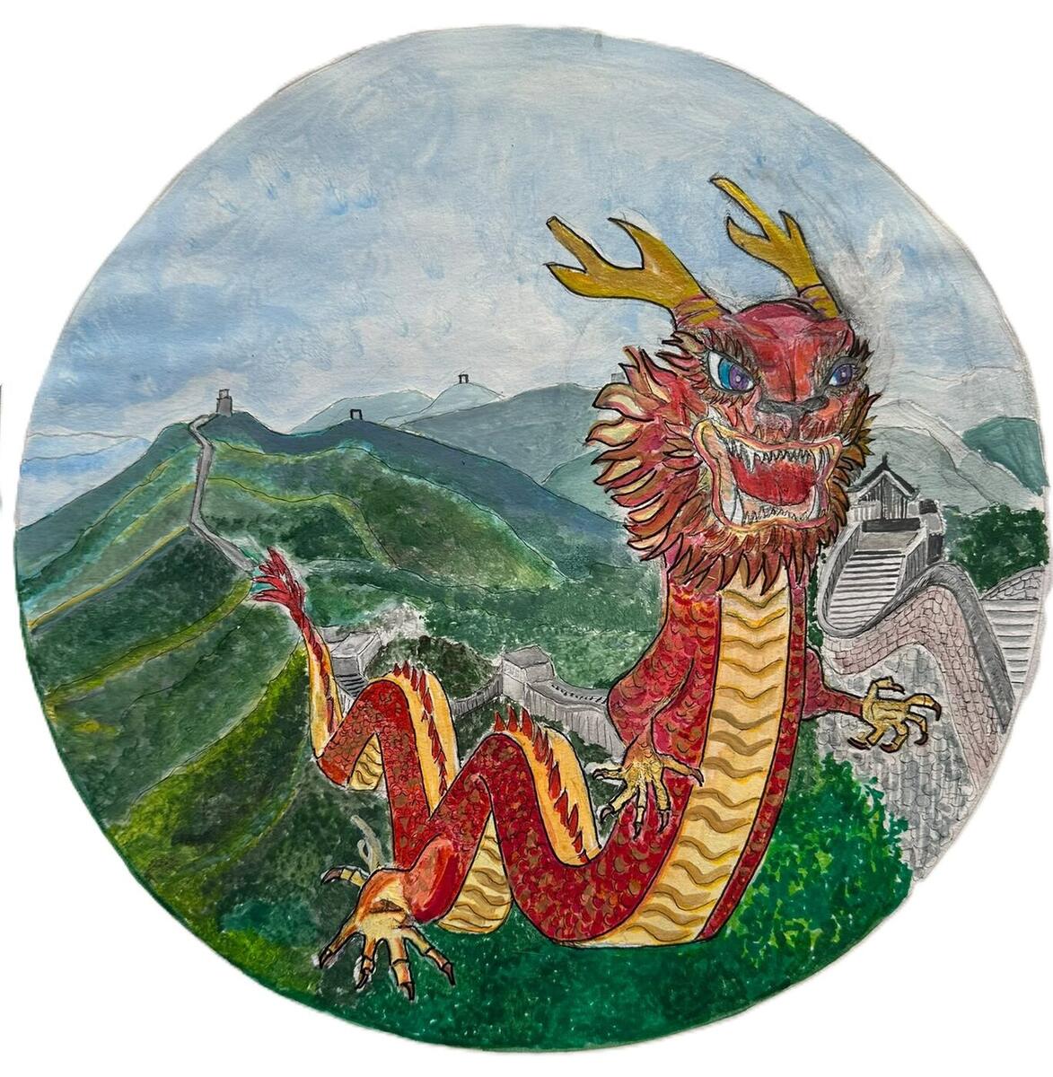 Drache vor der Chinesischen Mauer