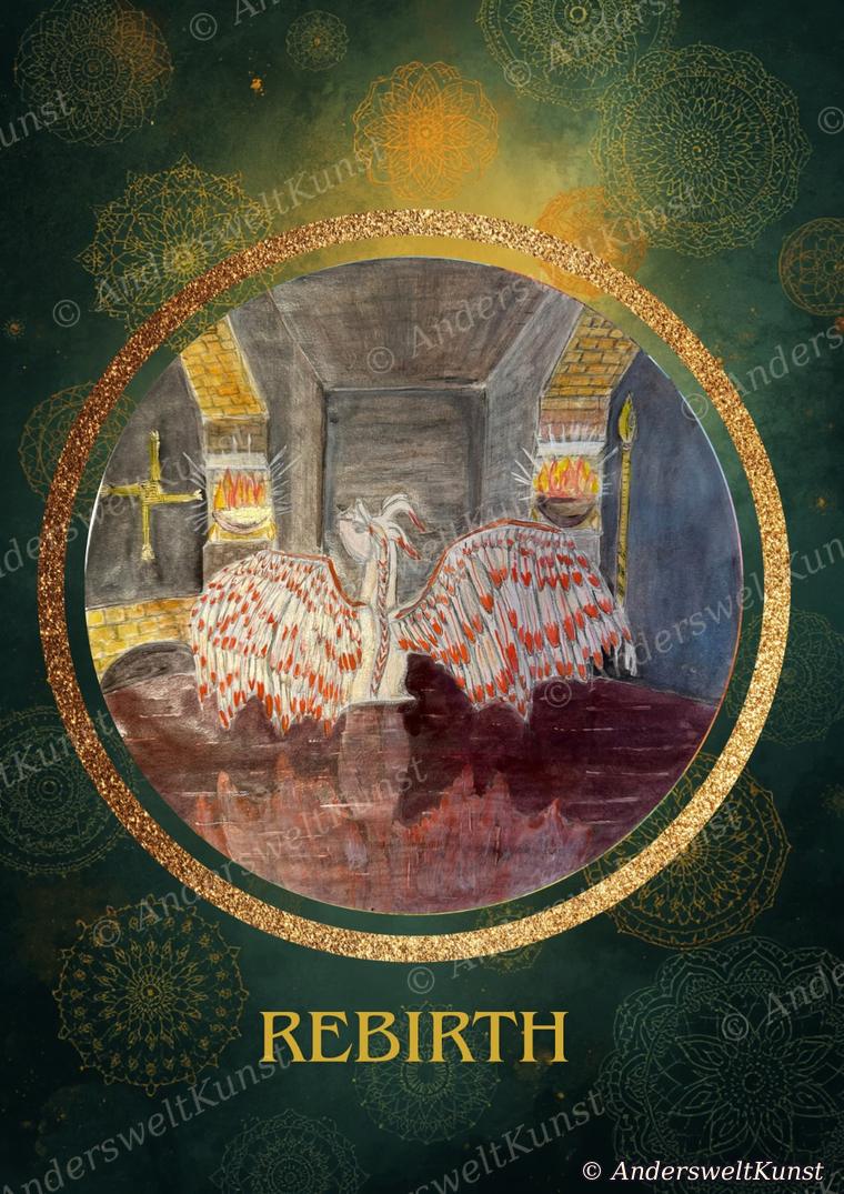 Orakelkarte „Rebirth“ aus dem Anderswelt Orakel
