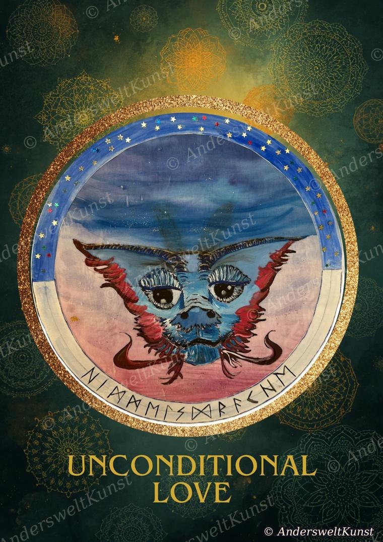 Orakelkarte „Unconditional Love“ aus dem Anderswelt Orakel