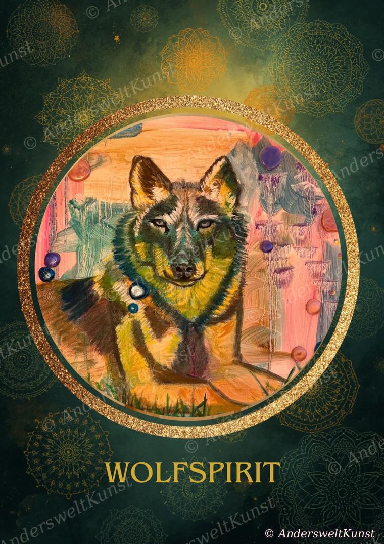Orakelkarte „Wolfspirit“ aus dem Anderswelt Orakel