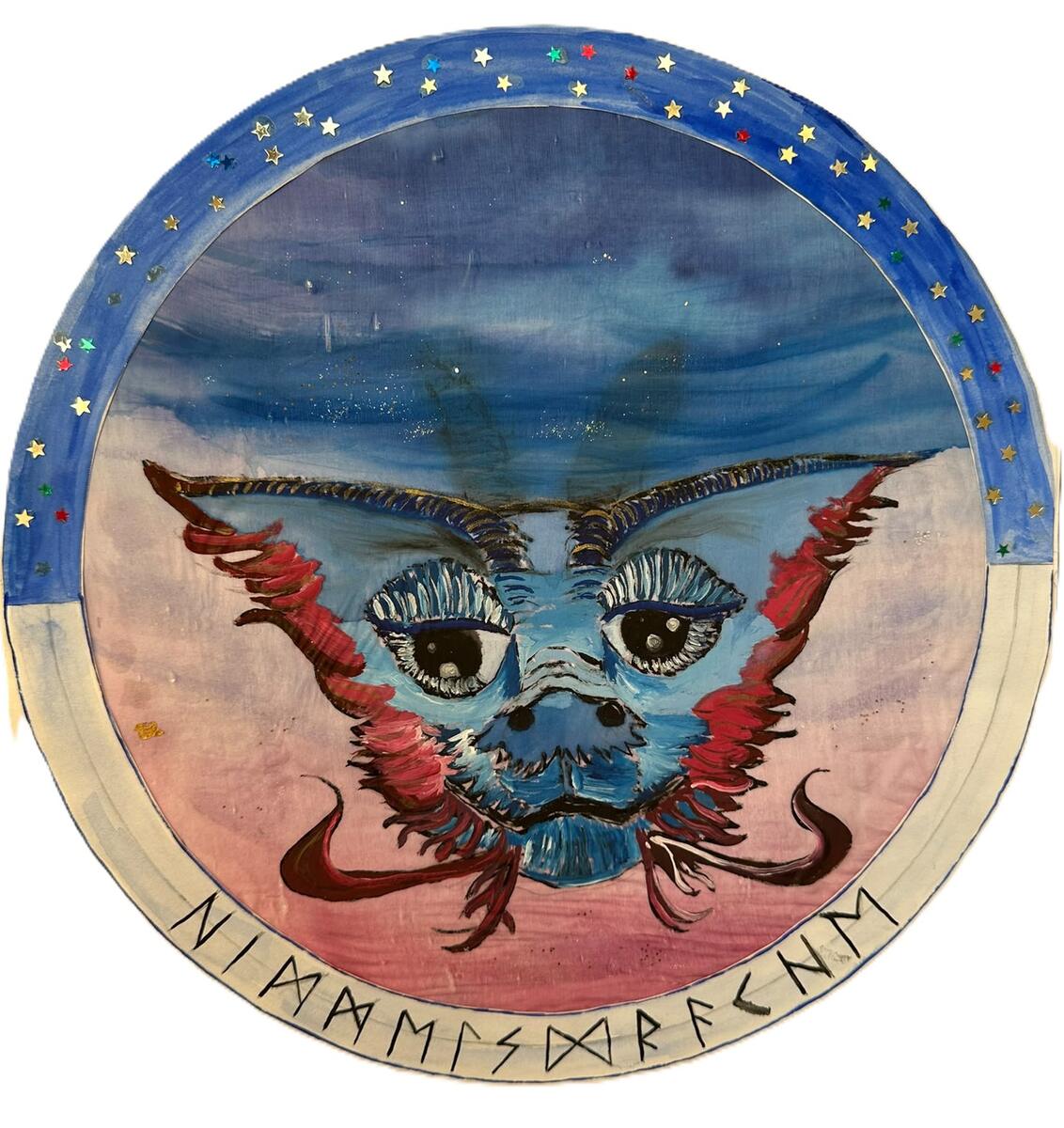 Star Dragon, gemalte Orakelkarte mit Runen
